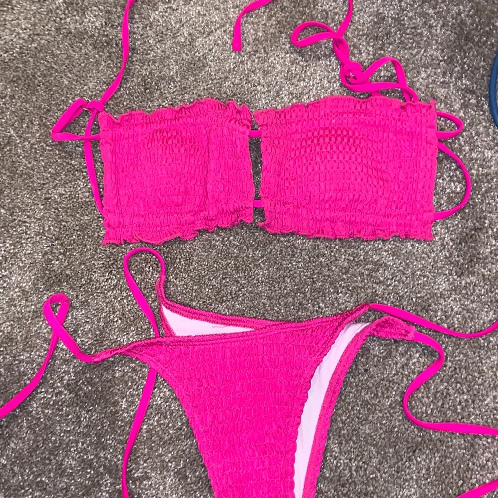 hot pink shein bikini